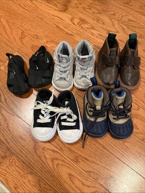 5 Shoe Bundle - Nike, Converse, Polo Shoes - Boys 4c